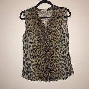 Equipment Cheetah Print Silk Blouse